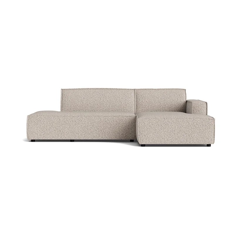 Lyon chaiselong sofa, højrevendt, open end, Puente Lys Greige - Komfortabel hjørnesofa med chaiselong - 278x160x78cm - Sofa, chaiselong