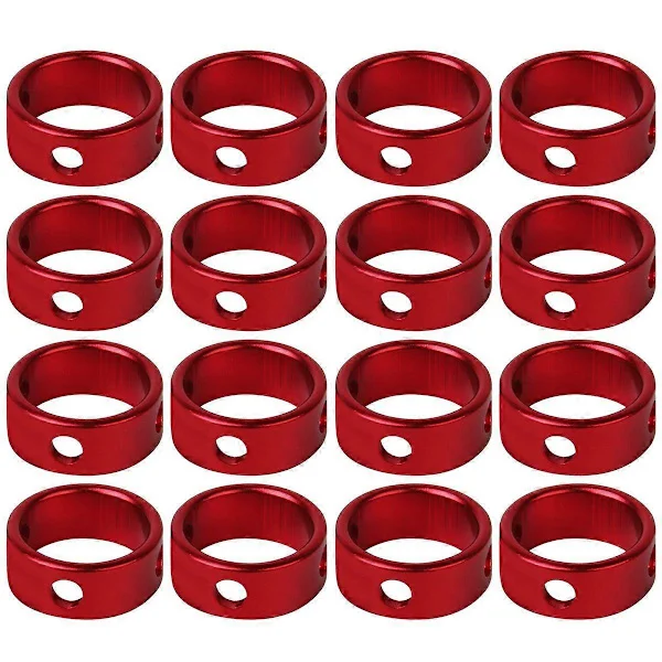 [RM]16st Anti-slip Guyline Runners 3-håls aluminiumlegering repfäste för utomhuscamping vandring (röd)