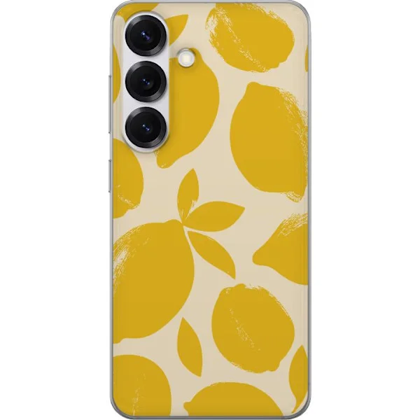 Kompatibelt Mobilskal till Samsung Galaxy S25 Citrontryck citroner gula citrusfrukt köksmönster sommar design tapet retro stil färsk inspiration