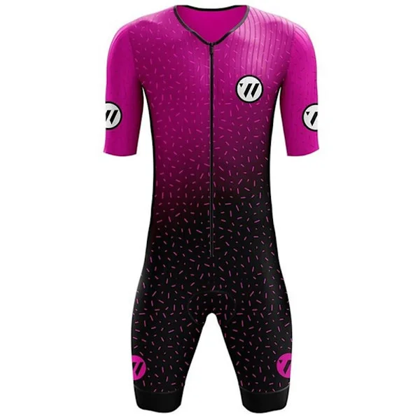 Sykkeltrøye for menn, Ett-delt Skinsuit, Sykkeltrøye, Triatlondrakt, Sykkelshorts med Gelpolstring M