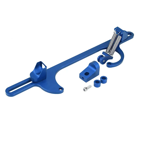 Gasskabelbrakett i billet-aluminium for Holley 4150 & 4160 serie forgasser, blå