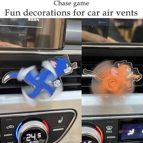 Rolig Tom og Jerry Jakt Bil Klimaanlegg Ventilasjon Dekorasjon Værvarsling Bil Anime Svingende Katt