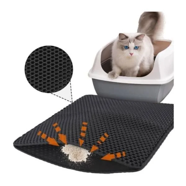 En kvalitetsprodukt: Kattlådematta - 60x40 cm - Vattentät - EVA-skumgummi - Mjuk för din katts tassar[YJD]