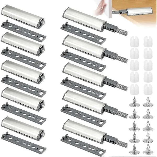 12 Pieces Push to Open Magnetic, Push to Open Door Latch, Magnetic Latch Damper for Cabinet Door, Door Opener and Closer for Cabinet Door
