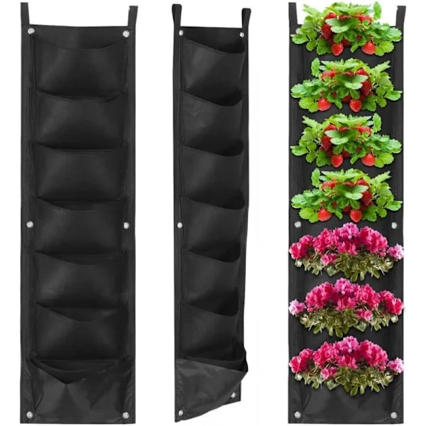 1 st vertikal planter väska 7 fickor vägg planter, för växter och Fl