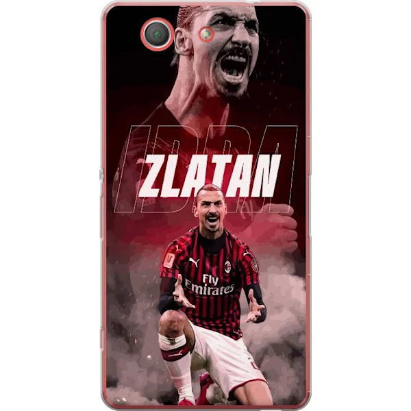 Kompatibelt Mobilskal till Sony Xperia Z3 Compact Kraftfull bild av Zlatan Ibrahimovic i röd ton med dramatisk pose och stark närvaro