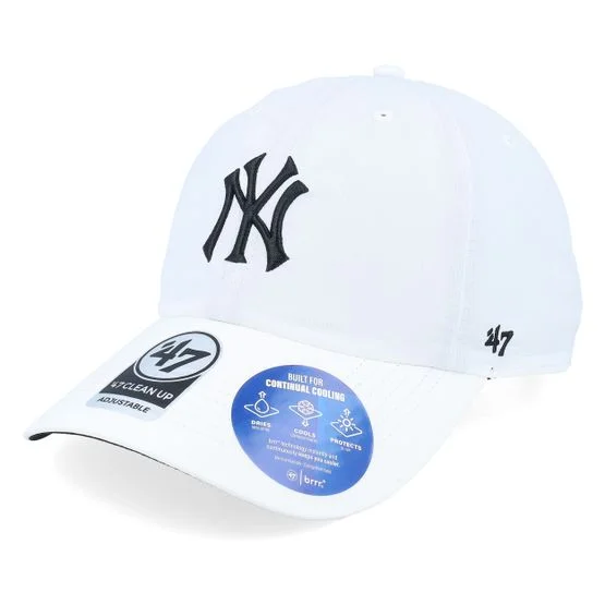 47 Brand - MLB Weiss unconstructed Cap - New York Yankees MLB 47 Clean Up Cap White Dad Cap / Unconstructed @ Hatstore