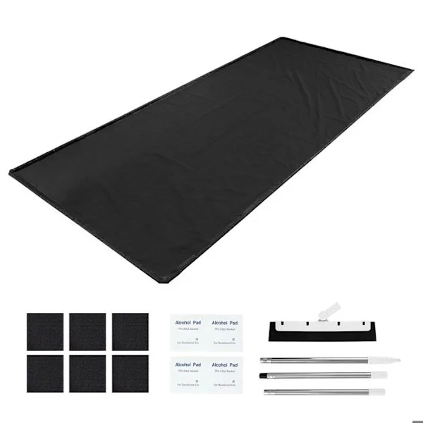 Vattentät Avskärmningsmatta-Duoku-2,4x5,5 m-Antiglidande Garagematta med Höga Kanter-PVC