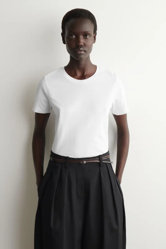 COS Women's Cotton Crew-Neck T-Shirt in White