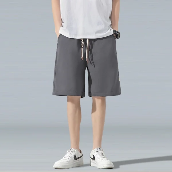 Shorts med snøre til mænd - Sommer, tynde basketballshorts - Høj kvalitet, knælange bukser - Løse, lige bukser til mænd