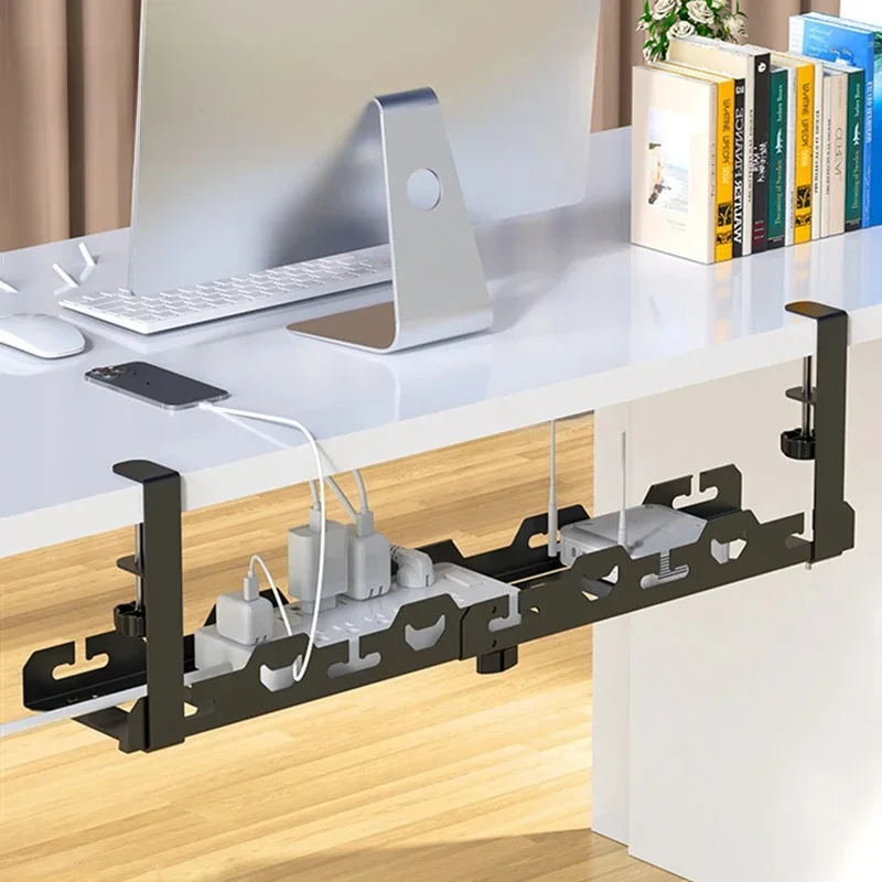 AliExpress - Kein Bohren, ausziehbares Kabelmanagement unter dem Schreibtisch, Kabelablage aus Metall unter dem Schreibtisch mit Klemme, einziehbarer 