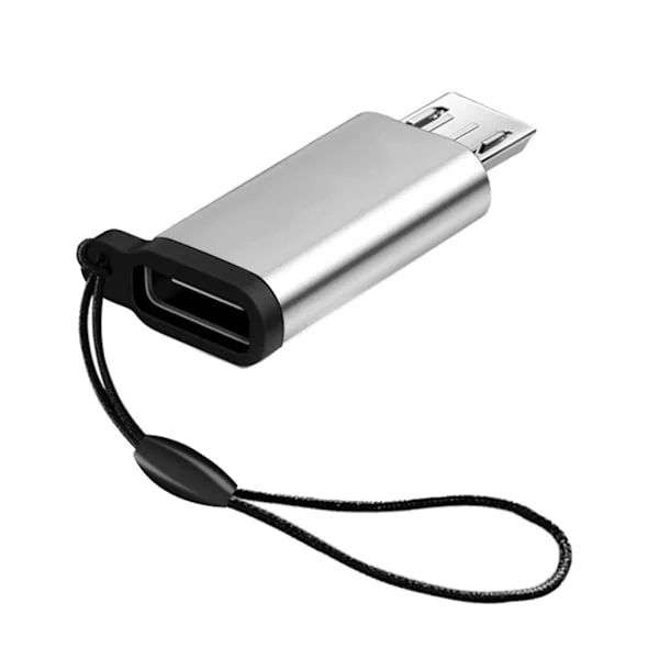 USB C til Micro USB adapterstik med snor til mobiltelefon og mikroenhedskonverter Support Opladning og datasynkronisering