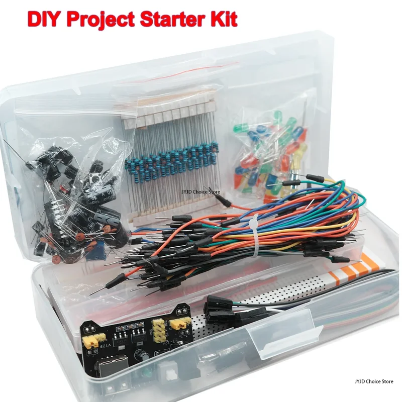 AliExpress - DIY-Projekt-Starter-Kit für Arduino UNO R3 Kit, elektronisches DIY-Kit, elektronisches Komponenten-Set mit Box, 830 Verbindungspunkte, 