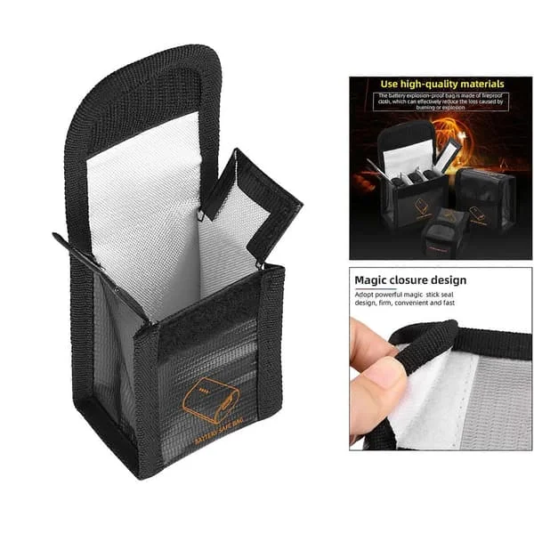 Brannsikker Lipo Safe Bag for Lipo Batterilagring og Lading, Solid Lipo Batteribeskyttelse (9x11,3x5cm)