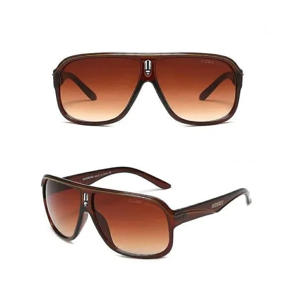 Aviator-solbriller for menn med gradient + brunt linseetui