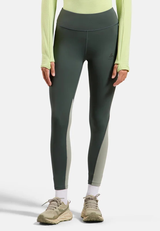 Odlo Women's Essential Thermal Running Tights, M, green
