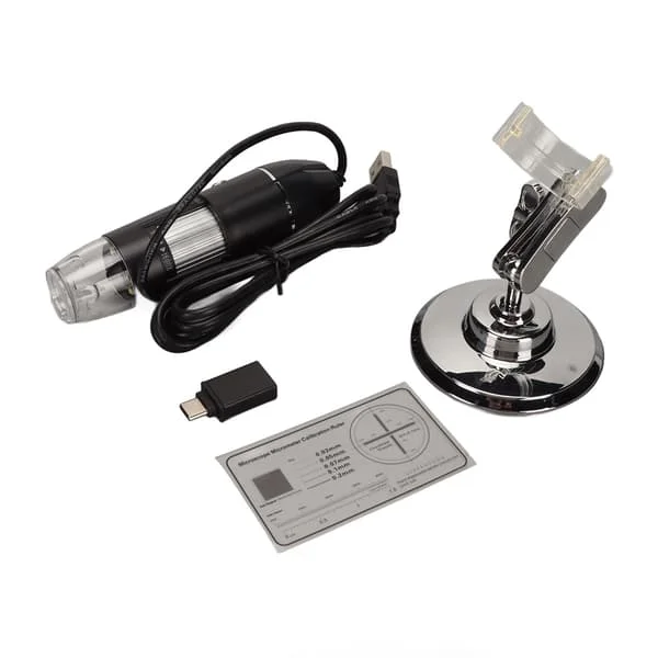 Digitalt Mikroskop 1600X HD Oppløsning 8 LED Lys USB Type C 2 i 1 Elektronisk Digitalt Mikroskop