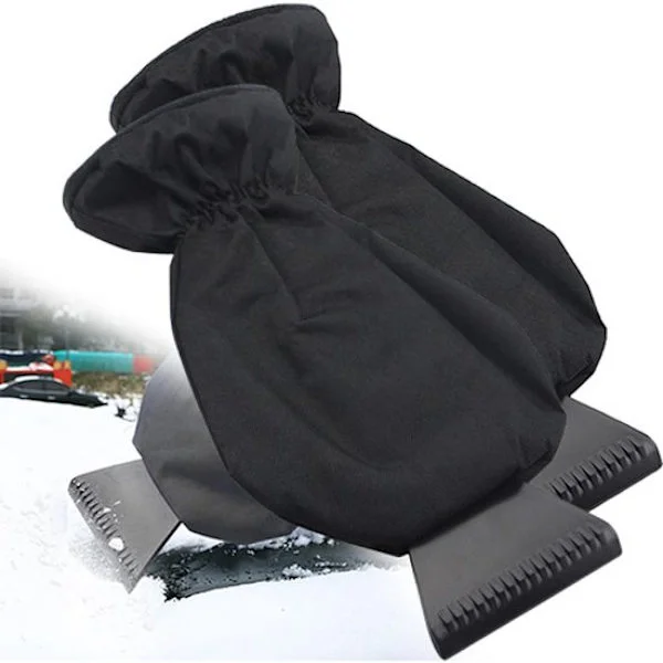 Isskrape for bil - 2 stk. - Isskrape med hanske - Vindusvisker - Hanskebekledd vindusvisker - Perfekt for å fjerne is og snø fra bilvinduer