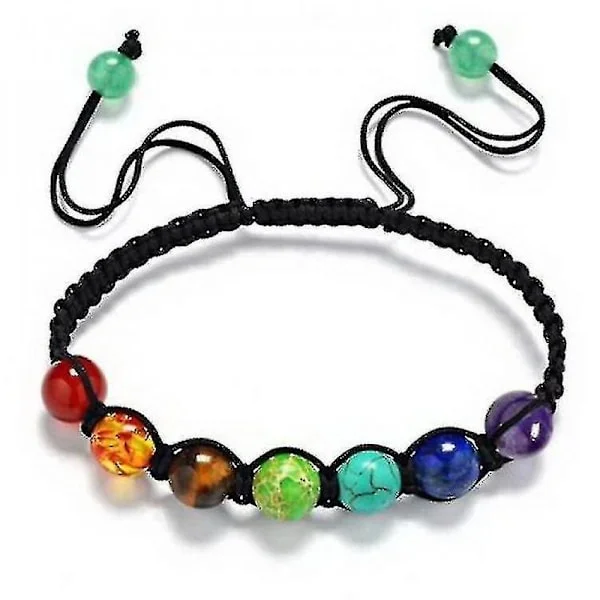 Chakra armbånd Naturlige helbredende sten Perler armbånd Justerbar ledning Energi armbånd