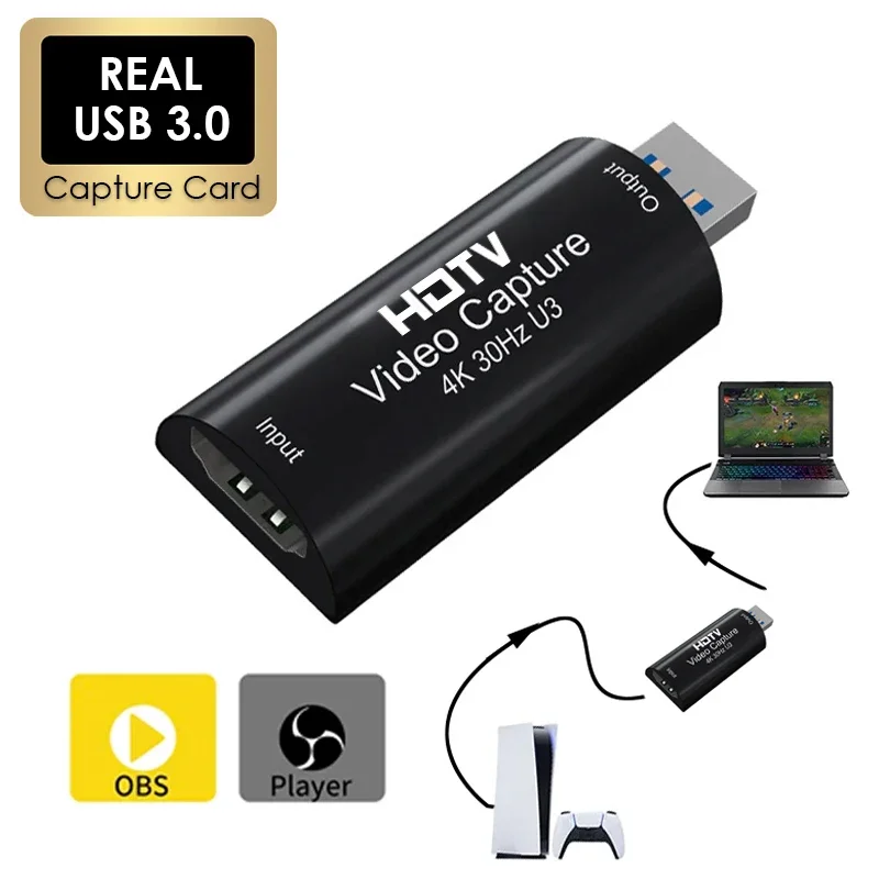 AliExpress - 4K 30HZ MS2130 Real USB 3.0 HDTV Video Capture Card Game Recording Box 1080p 60fps Live-Streaming für PS4 Ps5 Switch