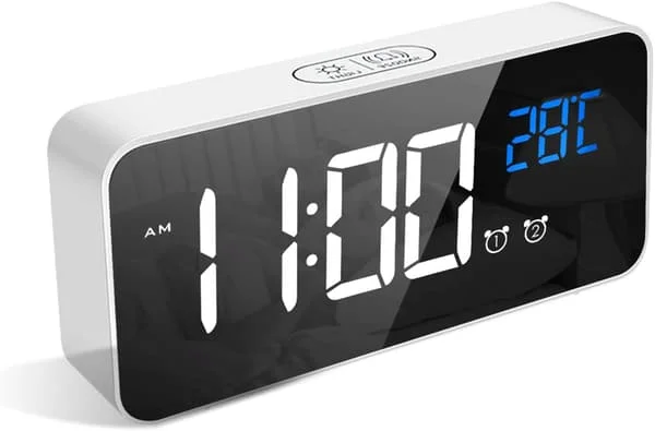 Digital väckarklocka, smart väckarklocka med LED-display och temperatur, USB-laddningsport, 12/24 timmar