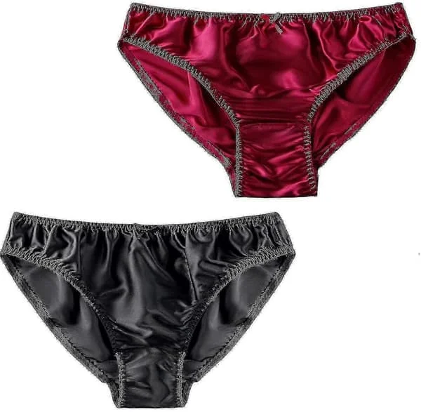 Dame Mulberry Silke Trusser Silke Sexet Bikini Silke Trusser Satin Undertøj 2 stk. [Gratis Fragt]