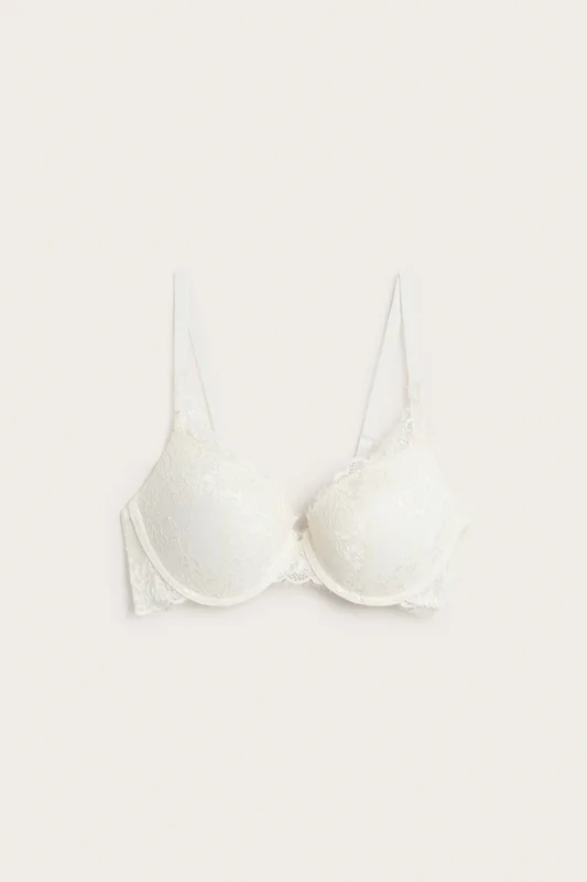 Kappahl | Pitsiset push-up-rintaliivit Luonnonvalkoinen 70C | Naiset