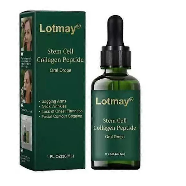 Lotmay stamcelle kollagenpeptid orale dråper, hydrolyserte flytende kollagenpeptider for å løfte og stramme huden og redusere rynker (1 stk)
