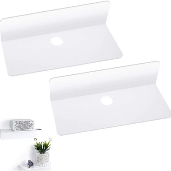 Acrylic Floating Wall Shelf Self-Adhesive Heavy Duty Floating Shelf