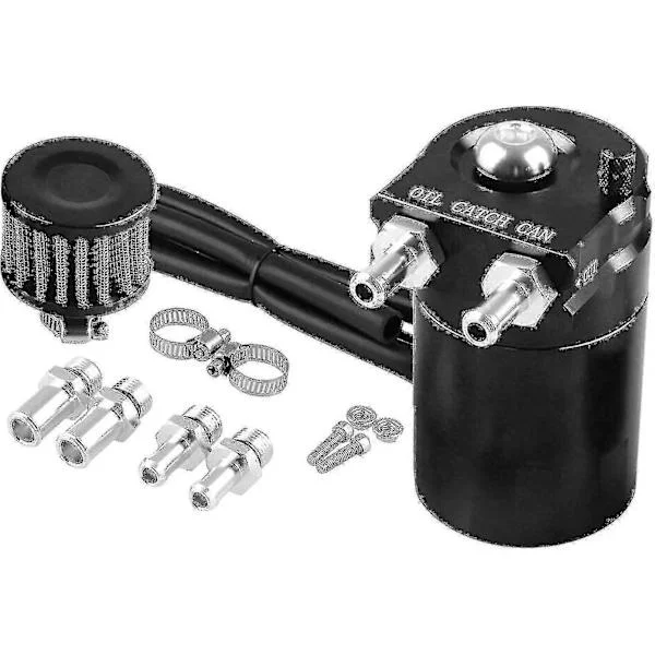 Auto Oil Catch Tank Kann Universal Auto L Lagertank Med Luftfilter Baffled, 300 Ml (sort)1372