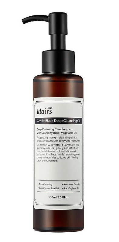 KLAIRS Gentle Black Deep Cleansing Oil 150 ml, Hudpleje, Ansigtspleje, Ansigtsolie