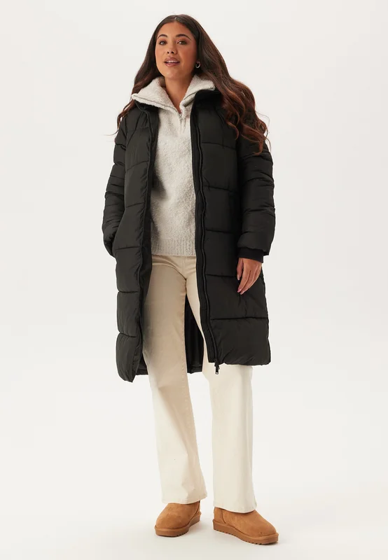 Pieces - Pcbee New Long Puffer Jacket - Black