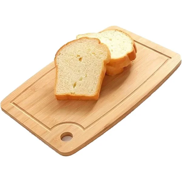 Träskärbrädor, bambuskärbräda med djupa juicekanaler & krok