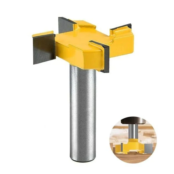 Fresestål, 8 mm skaft fresestål, planfres, flatfres, trefres for overfres, T-formet fres