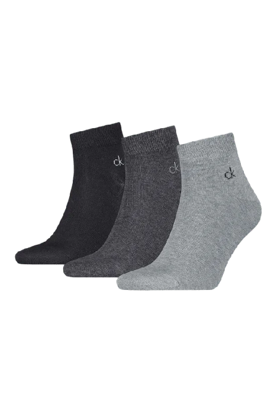 Calvin Klein Men's Classic Socks 3 Pack Strumpor Herr Grå 43/46