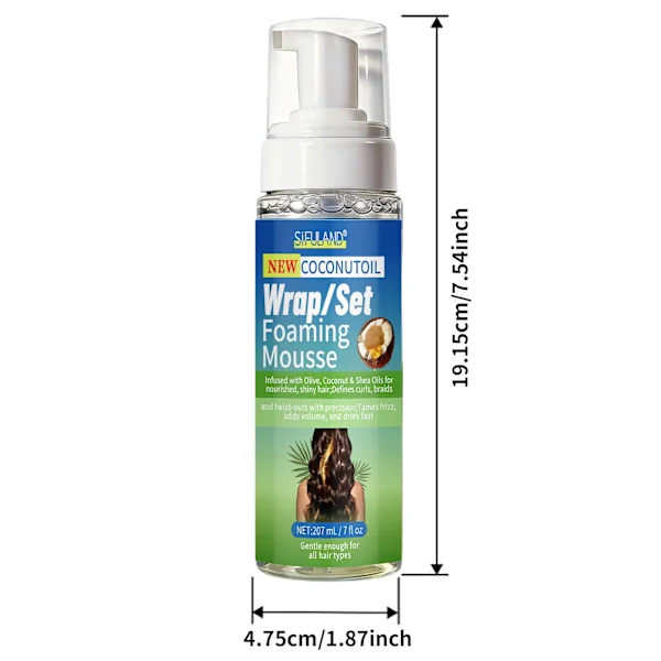 Stylingmousse-spray, bærbar skummousse for volum, langvarig volum og oljekontroll.