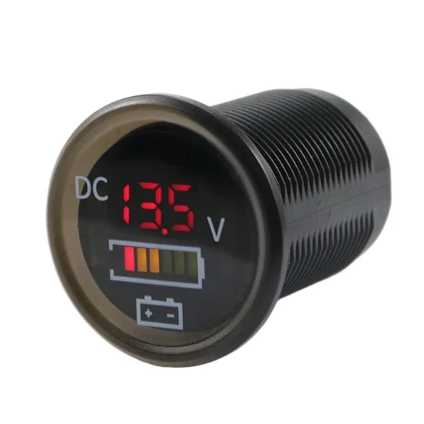 för DC 12V/24V Bilbåt Voltmeter Batterimonitor IP67 Vattentät LED Spänning Ga