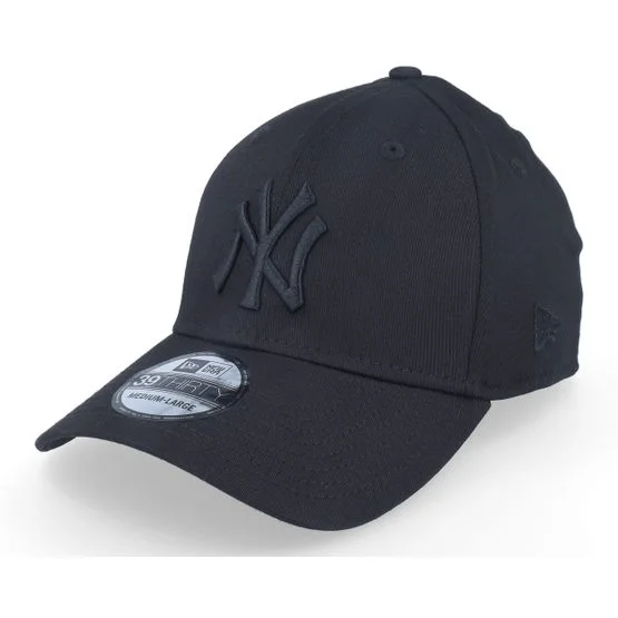 New Era - MLB Schwarz flexfit Cap - New York Yankees 39THIRTY League Basic Black/Black Stretch Fit @ Hatstore