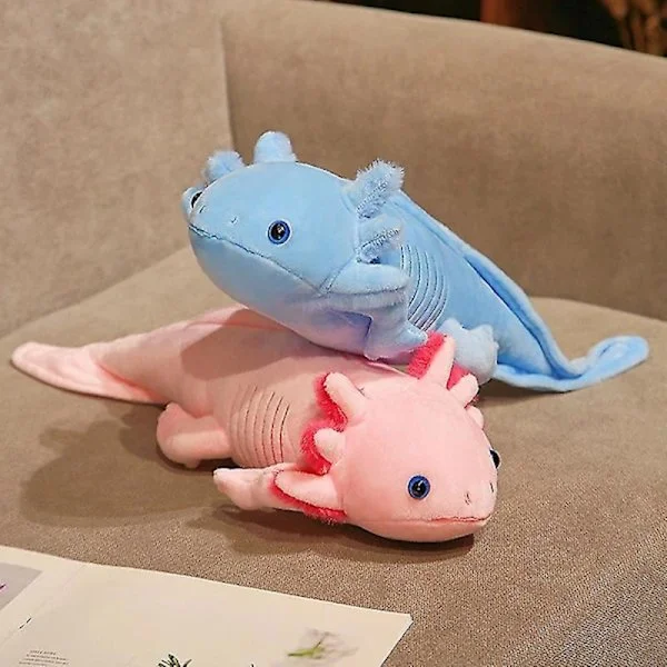 (SC) 45 cm Kawaii Färgglad Newt Plysch Leksak Fylld Söt Axolotl Salamander Fuzzy Plysch Fisk Lugnande Lång Kudde Kudde Barn Present A