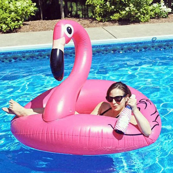 Oppblåsbar tegneserie flamingo basseng flytende ring PVC basseng oppblåsbare basseng leker_max