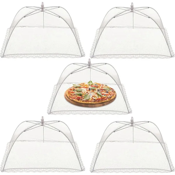 5 Mesh Pop-Up Mattskydd för Kök, Picknickar, Camping - Insektsäkert Fint Nät Skydd Hopfällbara Tält, Nät Mattskydd Pop Up Tallriksskydd