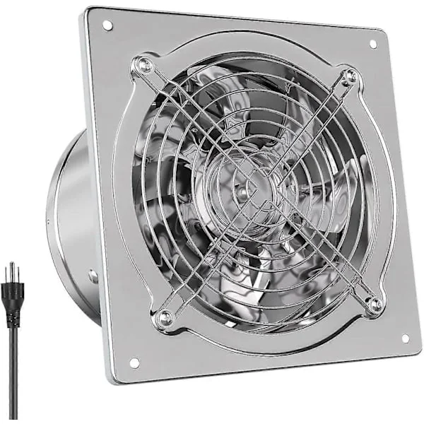 Hg Power 6-tommers kjøkkenvifte, kraftig baderomsvifte med spjeld, bærbar vindusliten røykavtrekksventilator for butikk - Perfek
