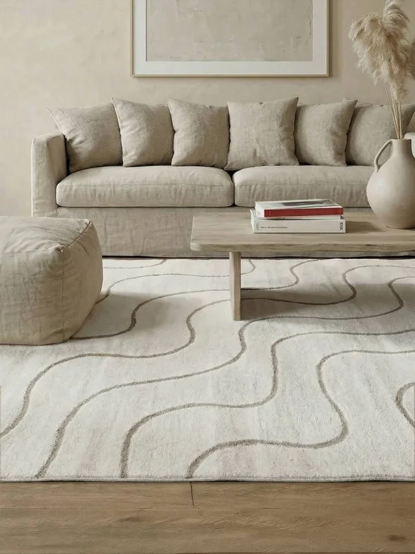 Klein Whisper Teppich - Weiß/Beige 140X200 Im Rustikalen Stil
