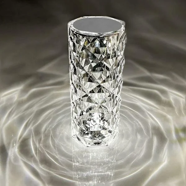 LED Bordlampe Krystallroselys Projektor 3 Touch Justerbar Romantisk Diamant Atmosfærelys USB Touch Nattlys