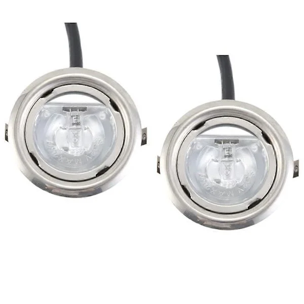 2-pakning 20W halogenlamper for kjøkkenvifte, 12V AC klart glass, 65 mm diameter for kjøkkenvifte og ventilasjonsbelysning
