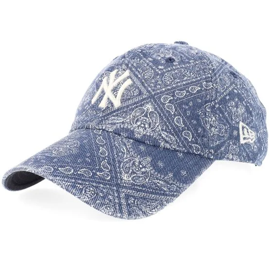New Era - Azul unconstructed Gorra - New York Yankees Washed Paisley 9TWENTY Navy Dad Cap @ Hatstore