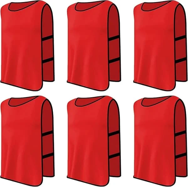 6 stk fotballvester, treningsfotballnummer, Scrimmage treningsvest, gjenbrukbar sportsele, størrelse XL