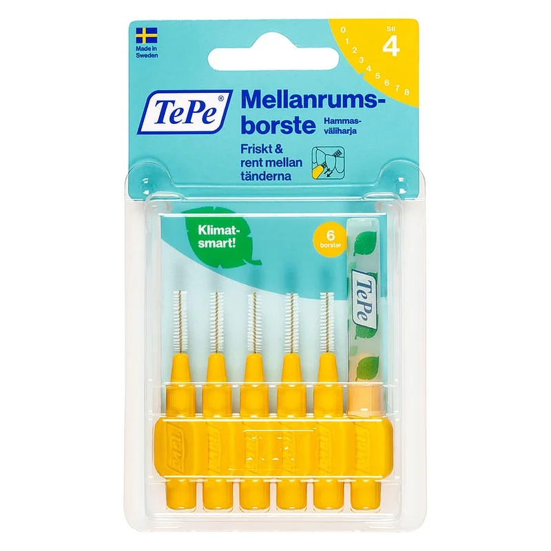 TePe TePe Mellemrumsbørste Original 0,7mm Gul 6 stk, Medicin & Pleje, Mund & Tandpleje, Tandstikker