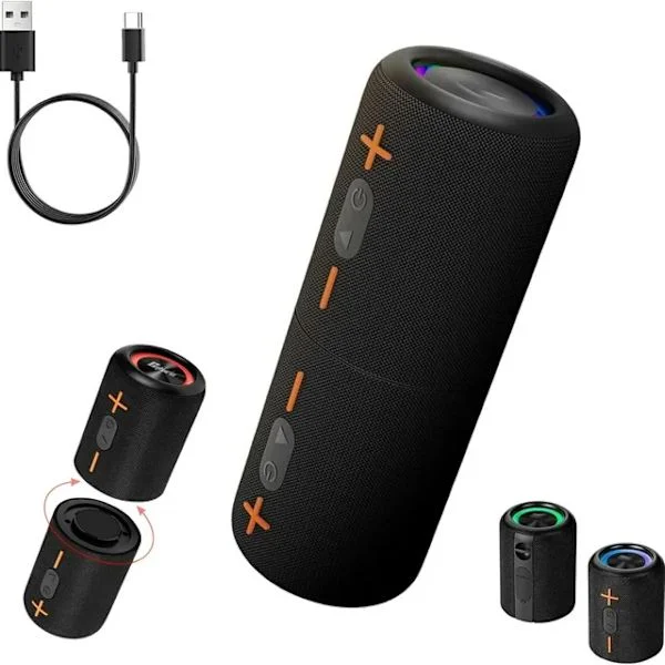 Delbar Bluetooth-högtalare 2-i-1 Högtalare Bärbara Trådlösa Stereohögtalare Parkoppling 20W Stereo med Djup Bas för Utomhusresor Fest Hemmakontor