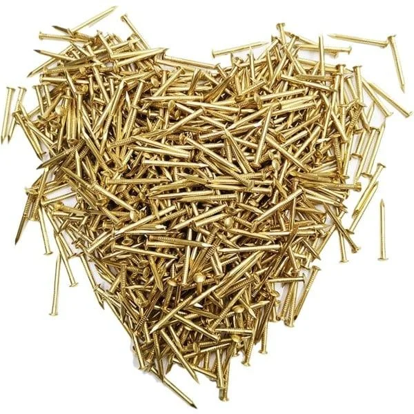 200 stk 1,2x10 mm små messingnagler små spiker med rundt hode for